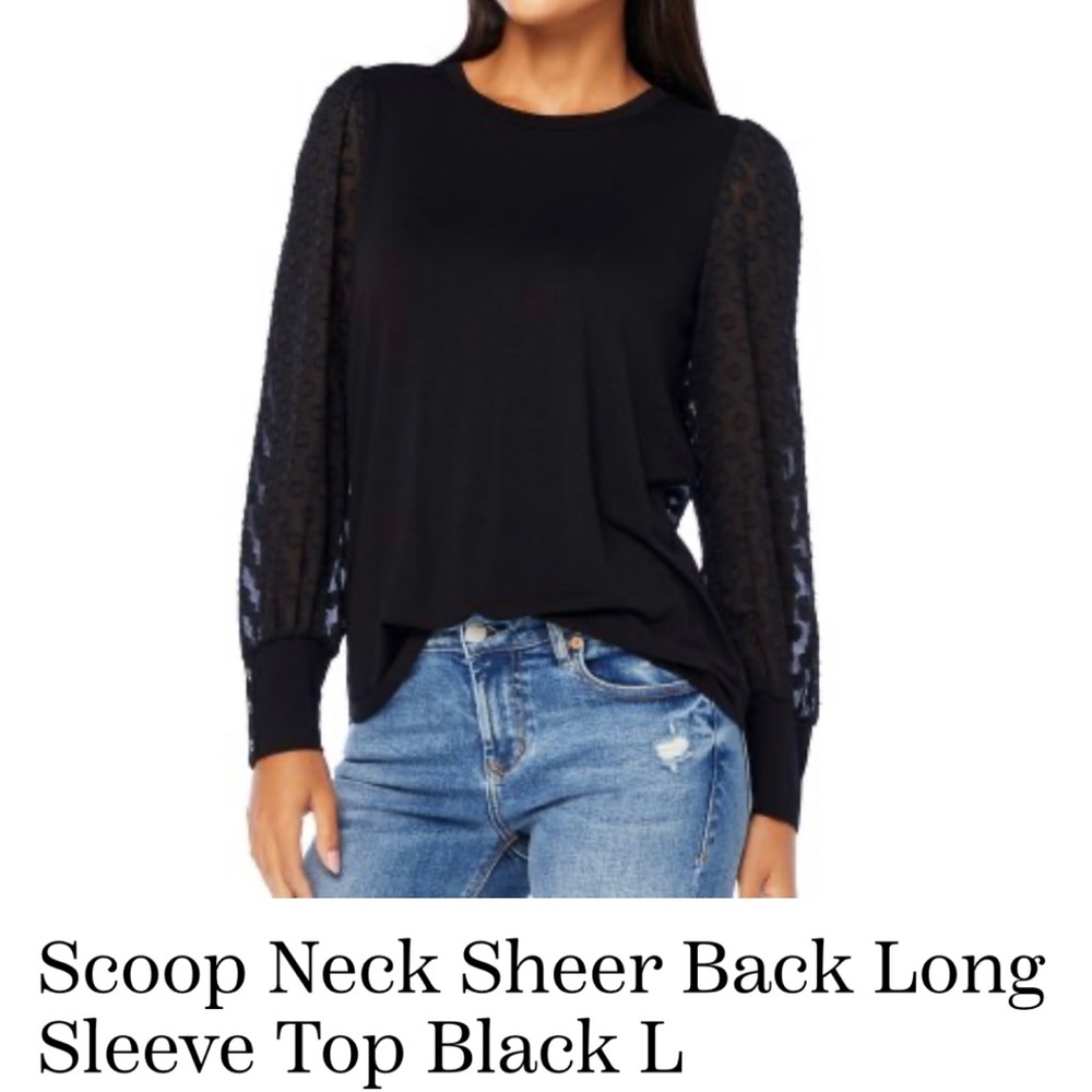 Scoop neck sheer top